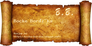 Bocke Boróka névjegykártya